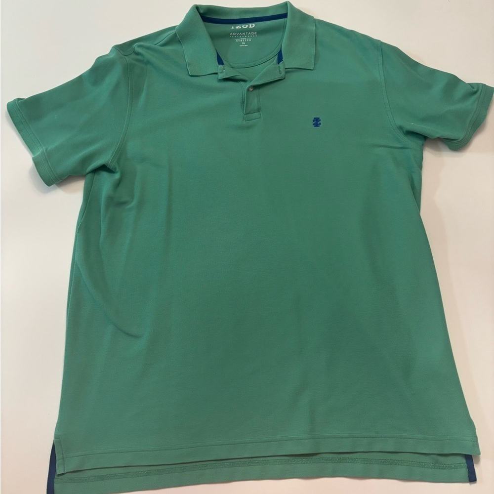 IZOD Advantage Performance Polo Shirt XL Green Natural Stretch Golf Casual